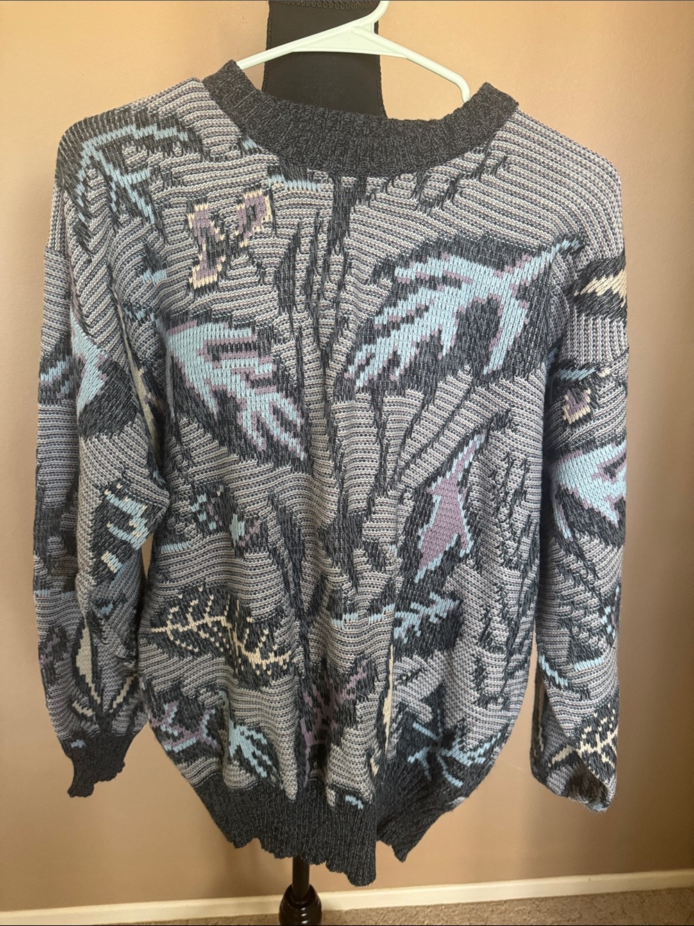 Michael Gerald Men’s Gray 90’s Y2K Vintage Sweater L